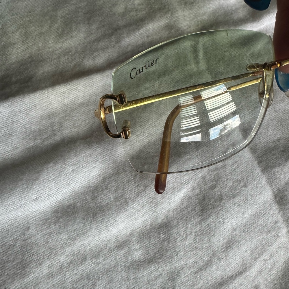 Cartier Gold Frame Sunglasses with Green Lenses - Picture 4 of 11